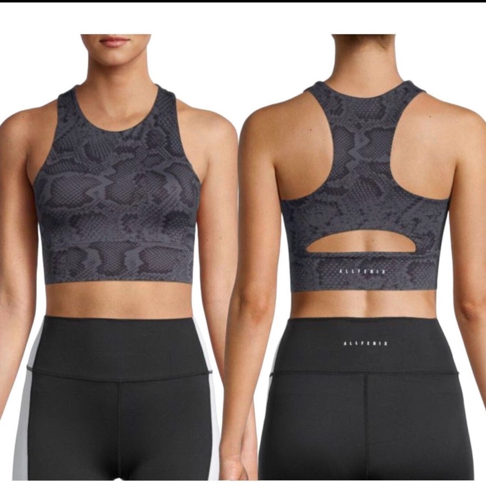 All Fenix Charcoal Snake Print Sports Bra
